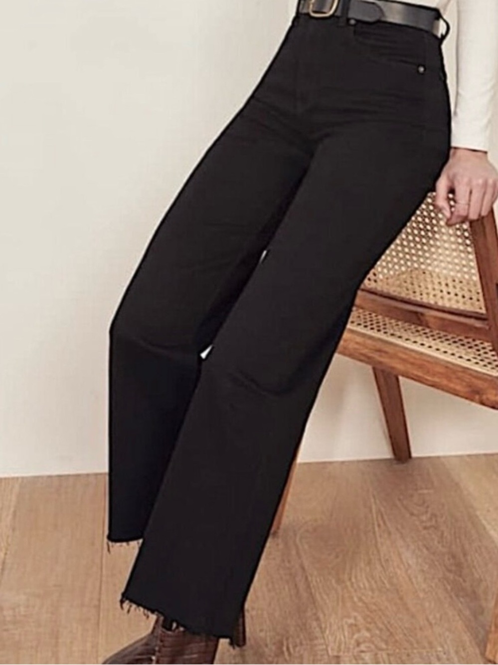 Reformation Black Stretch Flood Jeans, sz 28, new without tags